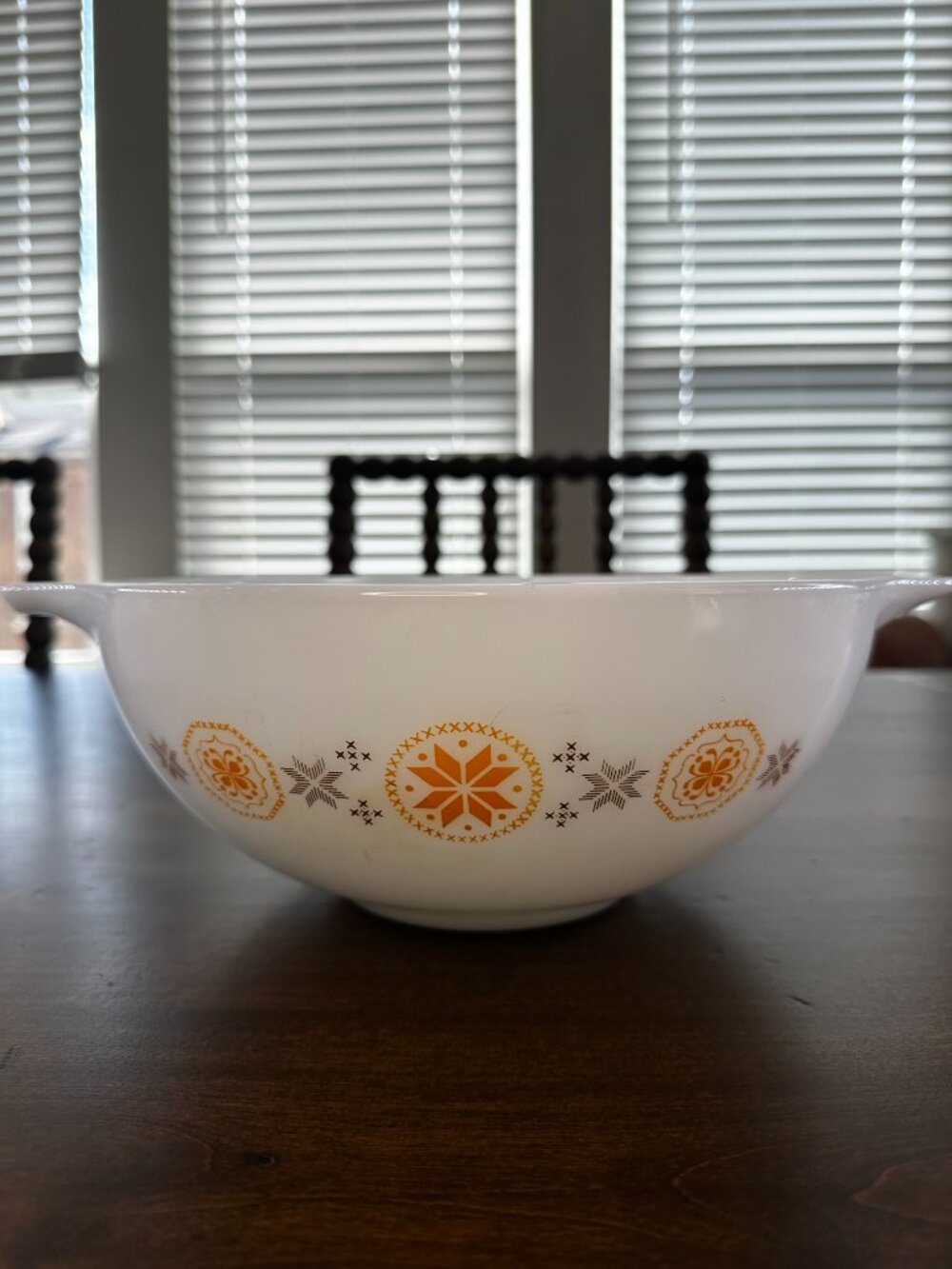 Vintage Pyrex Town and Country 444 Cinderella Bowl-4 Qt Lg Mixing Orange & Brown